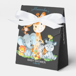 Caja Para Regalos Chalkboard Watercolor Jungle Animals Baby Shower