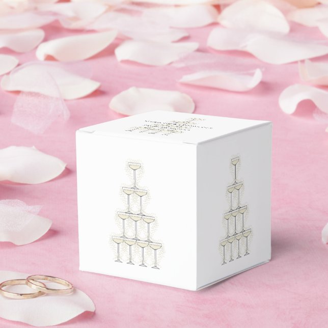 Caja Para Regalos Champagne Glasses Simple Wedding (Boda)