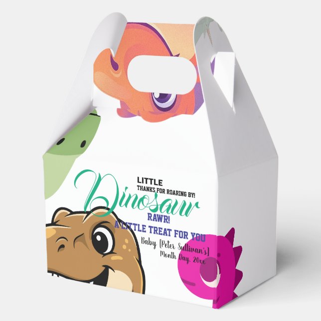 Caja Para Regalos Champán de Bebé Dinosaurio  (Anverso)