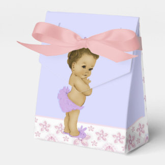 Caja Para Regalos Champán de niña afroamericana rosa y púrpura