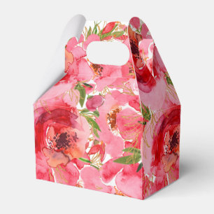Caja Para Regalos Champán Nupcial de Acuarela Floral