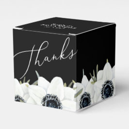 Caja Para Regalos Champán Nupcial Floral en Blanco y Negro