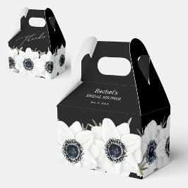 Caja Para Regalos Champán Nupcial Floral en Blanco y Negro