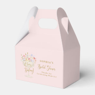 Caja Para Regalos Champán Rosado, ducha de novias, ¡Querida!