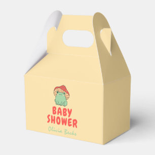 Caja Para Regalos champiñón con Baby Shower de rana