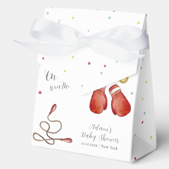 Caja Para Regalos Champion Boxing Sport Clothesline Baby Shower (Anverso)