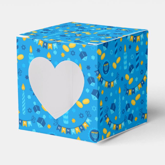 Caja Para Regalos Chanukah Streamers Hanukkah Dreidels Banners (Anverso)