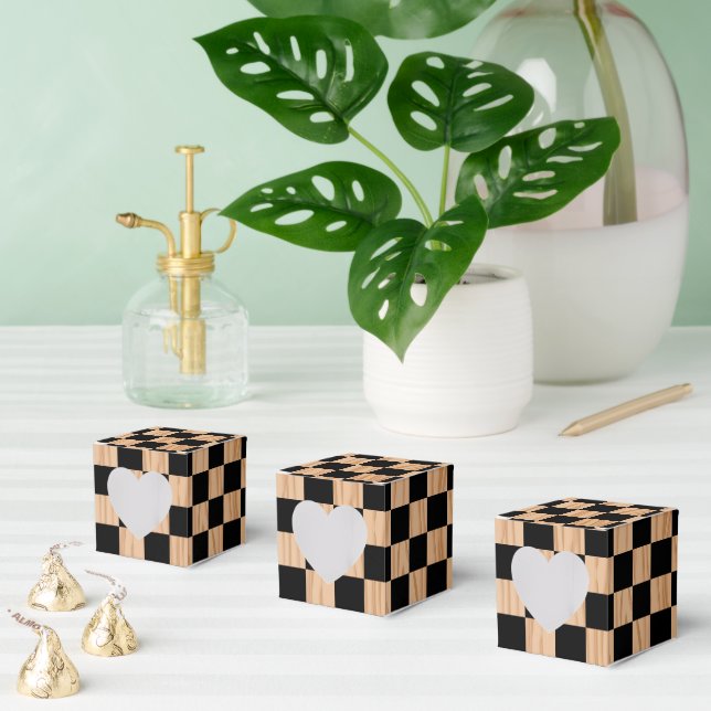 Caja Para Regalos Charming Square Checkers Heart Mark Design (Múltiple)