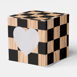 Caja Para Regalos Charming Square Checkers Heart Mark Design