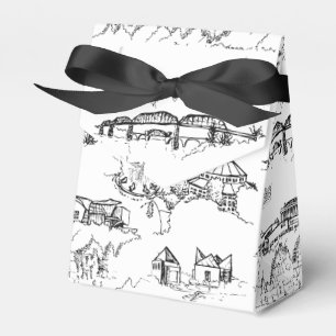 Caja Para Regalos Chattanooga Toile blanco y negro