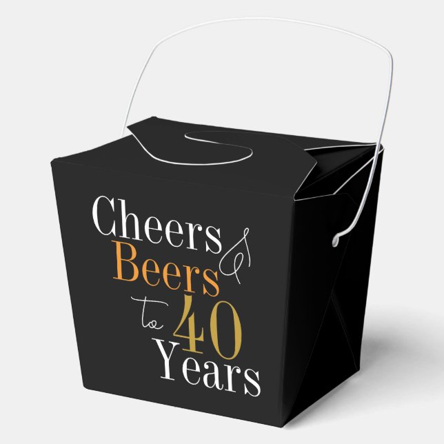 Caja Para Regalos Cheers and beers to 40 years 40th Birthday Party (Anverso)