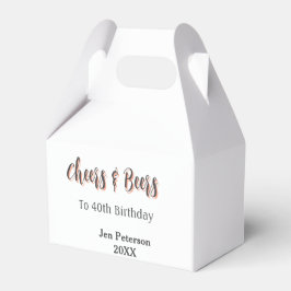 Caja Para Regalos Cheers & beers to 40th birthday gray name year sin