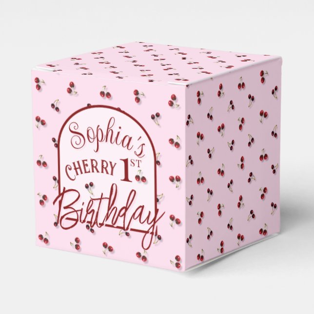 Caja Para Regalos Cherries Favor Box (Costado Anverso)