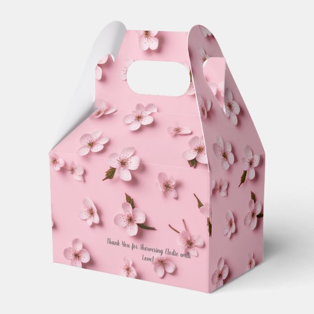 Caja Para Regalos Cherry Blossom Bridal Shower Favor Box (Front Side)