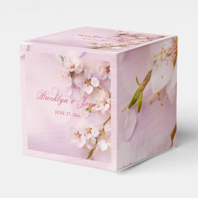 Caja Para Regalos Cherry Blossom Elegant Wedding Favor Box (Costado Anverso)