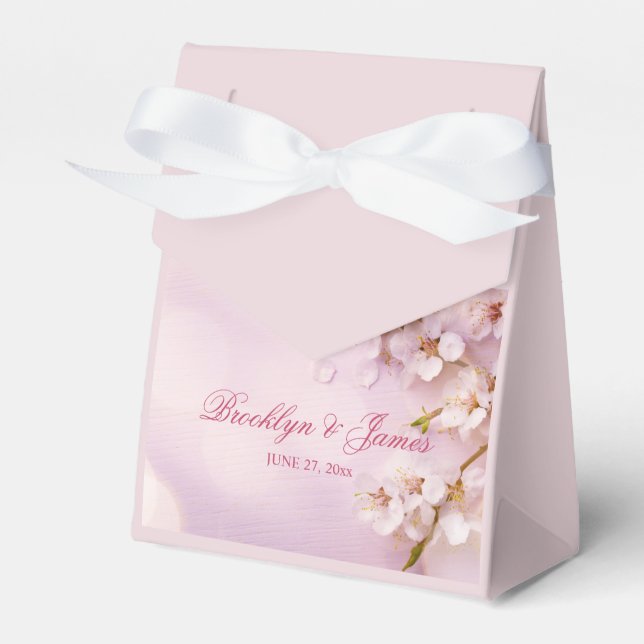 Caja Para Regalos Cherry Blossom Elegant Wedding Favor Box Tent (Front Side)