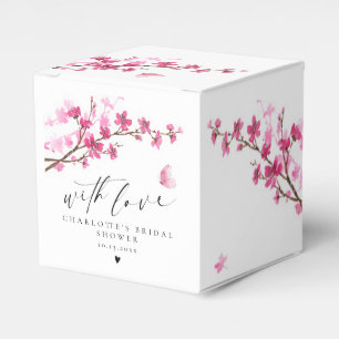 Caja Para Regalos Cherry Blossom Pink Butterfly Gracias