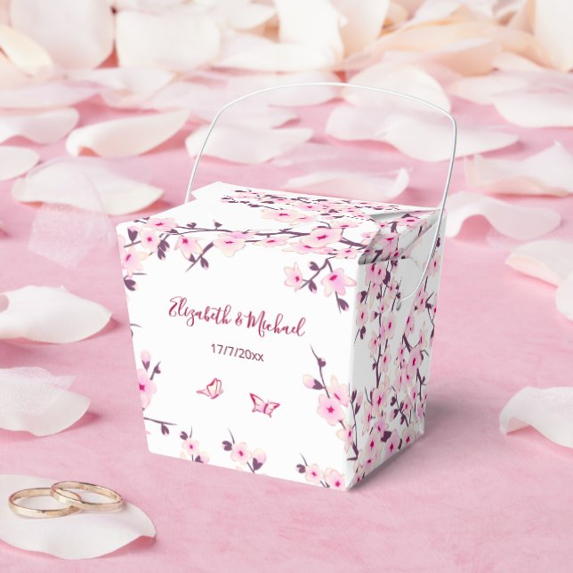Caja Para Regalos Cherry Blossom Pink White Custom Wedding  (Boda)