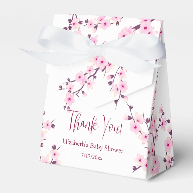 Caja Para Regalos Cherry Blossom Thank You Baby Shower  (Front Side)