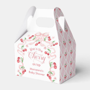 Caja Para Regalos Cherry en la parte superior rosada de la ducha beb