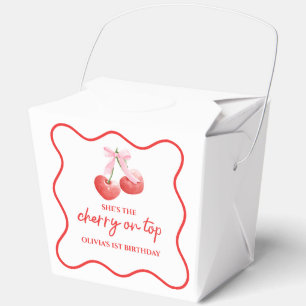 Caja Para Regalos Cherry en Top Pink Bow preppy cumpleaños