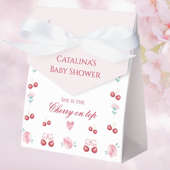 Caja Para Regalos Cherry On Top Blossom Baby Shower Favbox (Subido por el creador)