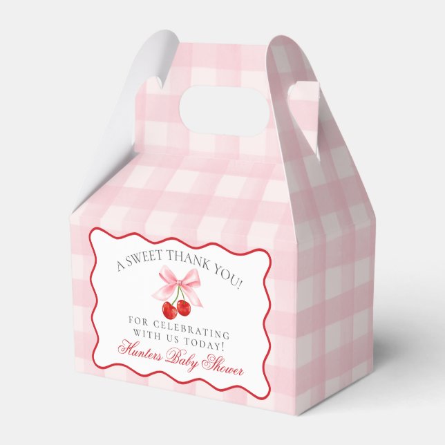 Caja Para Regalos Cherry Sweet Pink Coquette Baby Shower Favorito Bo (Front Side)