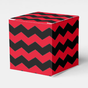 Caja Para Regalos Chevron moderno Zigzag Patrón negro y rojo