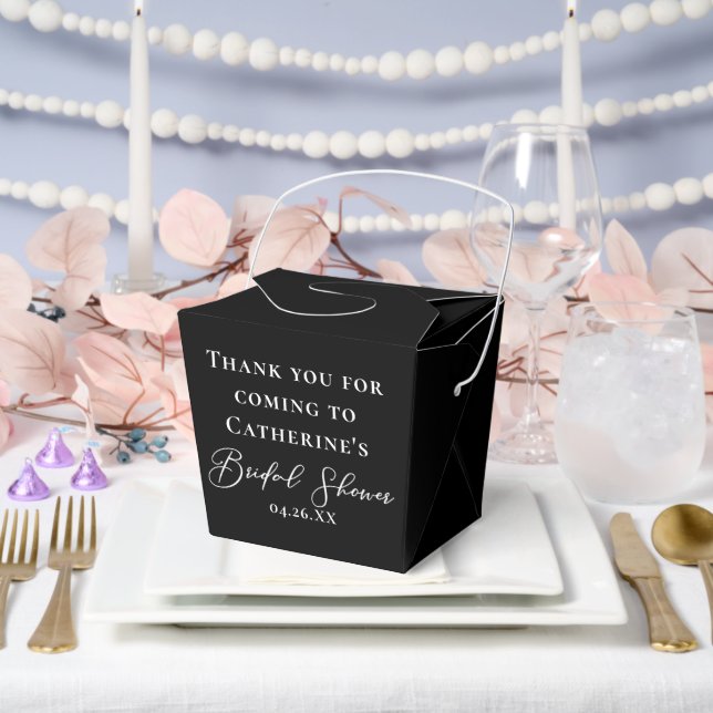 Caja Para Regalos Chic Black Bridal Shower Personalized Fortune (Boda)