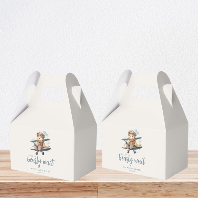 Caja Para Regalos Chic Blue Teddy Bear Boy Baby Shower (Subido por el creador)