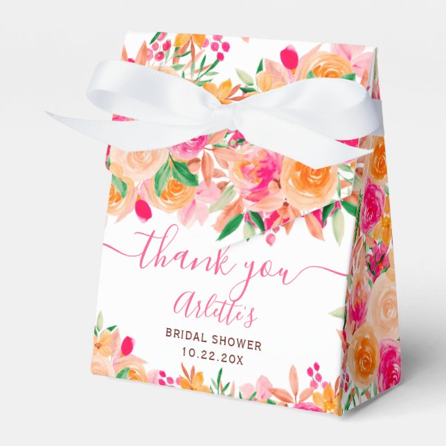 Caja Para Regalos Chic Bold otoño floral acuarela despedida de solte (Front Side)