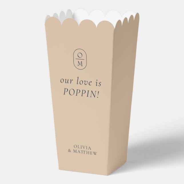 Caja Para Regalos Chic Clay Monogram Popcorn Favor Box (Anverso)