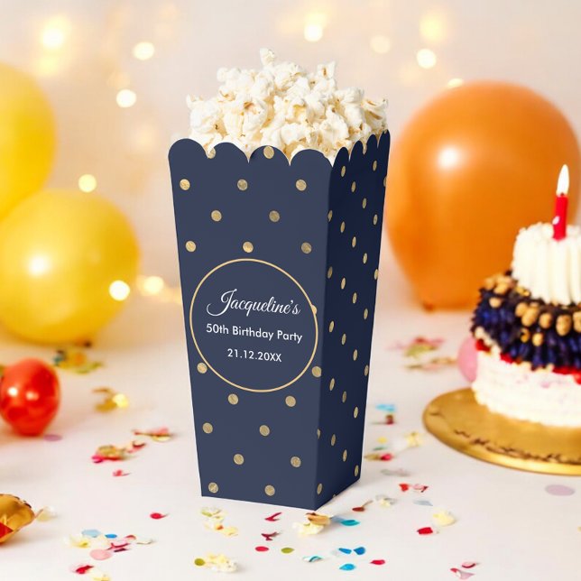 Caja para regalos Chic de Bodas con lunares azules (Subido por el creador)