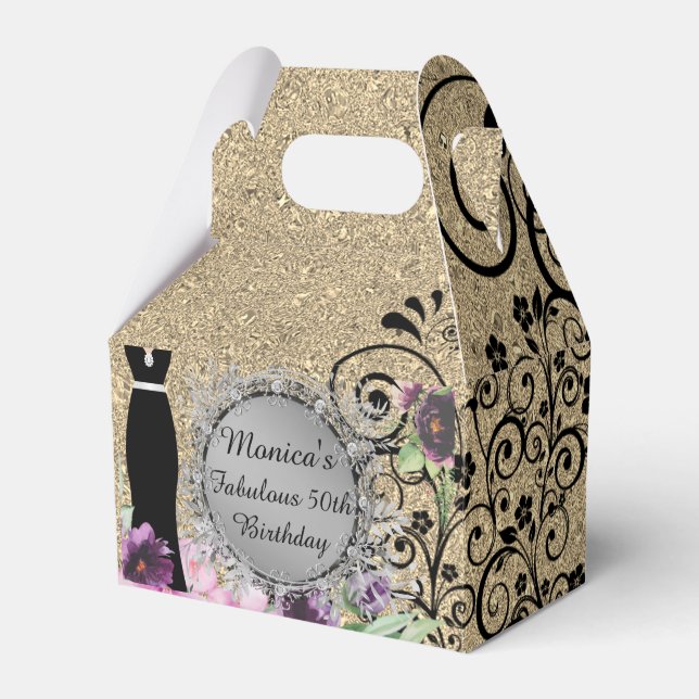 Caja Para Regalos Chic Elegant Fabulous 50th Birthday (Front Side)