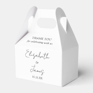 Caja Para Regalos Chic en Negro y Blanco Script Agradecimiento de Bo