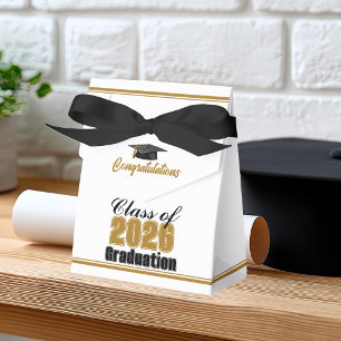 Caja Para Regalos Chic oro negro Clase de 2026 Graduación personaliz
