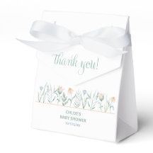 Chic Wildflower Butterfly Baby Shower Agradecimien