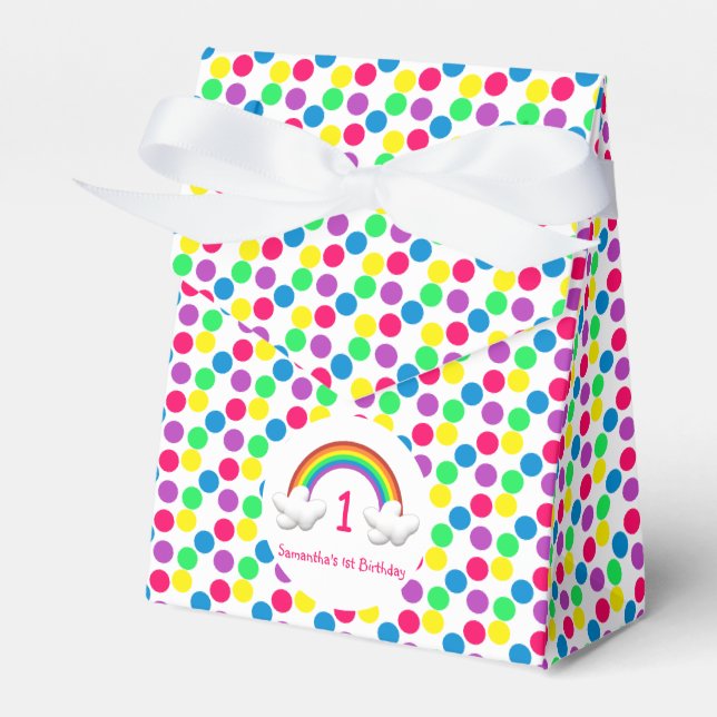 Caja Para Regalos Chica arcoiris Cualquier cumpleaños de edad (Front Side)