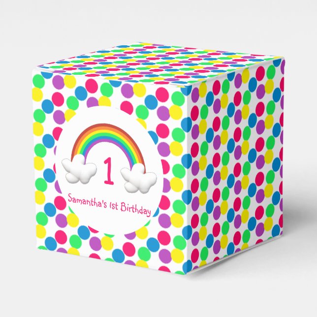 Caja Para Regalos Chica arcoiris Cualquier cumpleaños de edad (Costado Anverso)