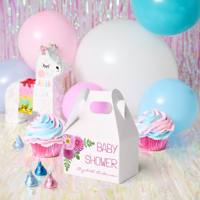 Caja Para Regalos Chica Baby Shower Pink Purple Dahlia (Fiesta)