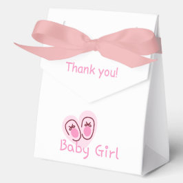 Caja Para Regalos Chica Bebé Zapatos Rosados Baby Shower