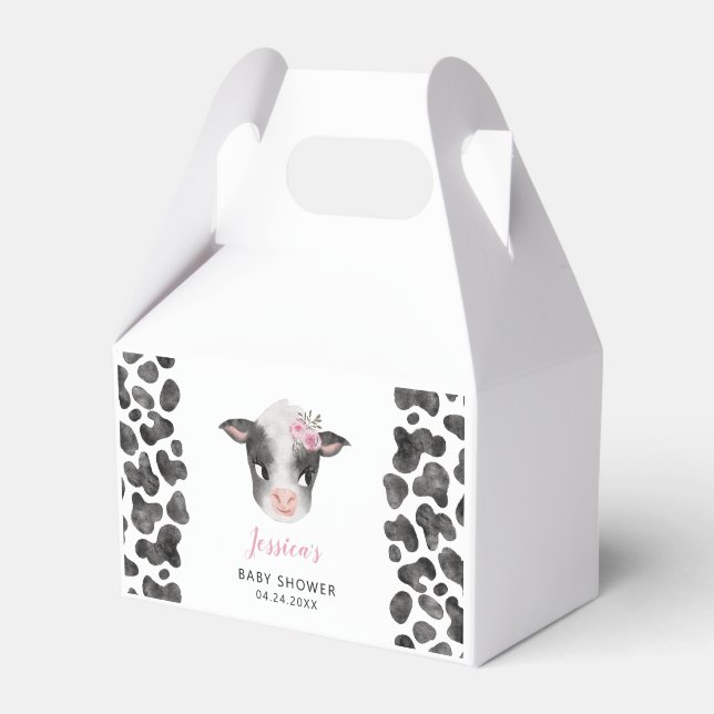 Caja Para Regalos Chica Cow Farm Animal Baby Shower (Front Side)