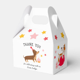 Caja Para Regalos Chica Cute Perros De Par De Cumpleaños Rosado