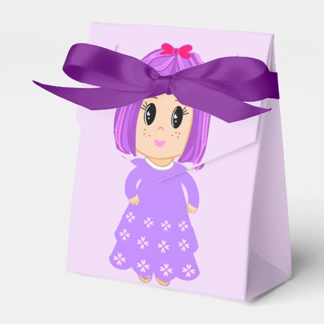 Caja Para Regalos Chica Cute Violet Gracias (Front Side)
