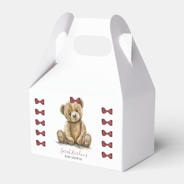 Caja Para Regalos Chica de acuarela Teddy Bear Baby Shower (Front Side)
