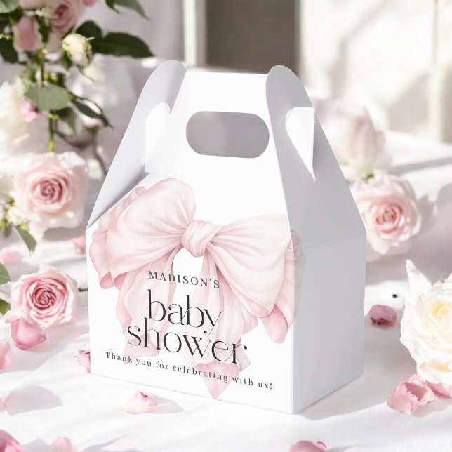Caja Para Regalos Chica de Bow Rosado lindo Gracias Baby Shower (Subido por el creador)