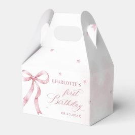 Caja Para Regalos Chica de Bow Rosado Primer Fiesta de Cumpleaños