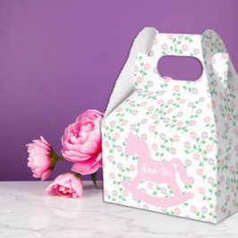 Caja Para Regalos Chica de Caballo Mecedor Rosa Baby Shower