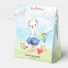Caja Para Regalos Chica de color de agua Rooster Baby Shower Farm
