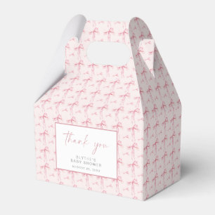 Caja Para Regalos Chica de Coquette Rubor Bow Baby Shower Favorito B